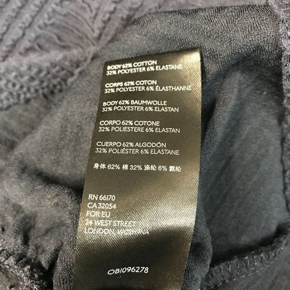 Maeve Womens Navy Blue Thick Embossed Peplum 3/4 Sleeve Scoop Neck Top Size M - Picture 9 of 9